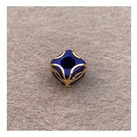 Bayar Gold 14 Ayar Altın Kafesli Lacivert Boncuk O Harf Kolye Ucu