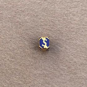 Bayar Gold 14 Ayar Altın Kafesli Lacivert Boncuk Ş Harf Kolye Ucu