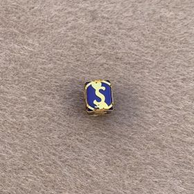 Bayar Gold 14 Ayar Altın Kafesli Lacivert Boncuk Ş Harf Kolye Ucu