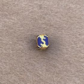 Bayar Gold 14 Ayar Altın Kafesli Lacivert Boncuk Ş Harf Kolye Ucu