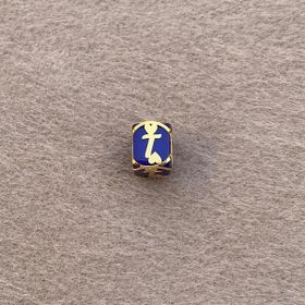 Bayar Gold 14 Ayar Altın Kafesli Lacivert Boncuk T Harf Kolye Ucu
