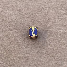 Bayar Gold 14 Ayar Altın Kafesli Lacivert Boncuk T Harf Kolye Ucu