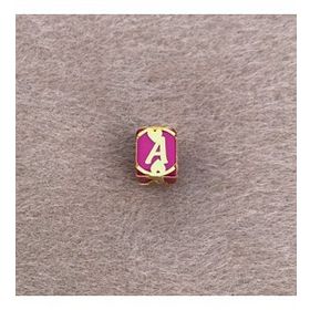 Bayar Gold 14 Ayar Altın Kafesli Pembe Boncuk A Harf Kolye Ucu