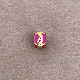 Bayar Gold 14 Ayar Altın Kafesli Pembe Boncuk A Harf Kolye Ucu