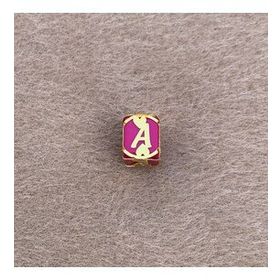 Bayar Gold 14 Ayar Altın Kafesli Pembe Boncuk A Harf Kolye Ucu