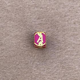 Bayar Gold 14 Ayar Altın Kafesli Pembe Boncuk A Harf Kolye Ucu