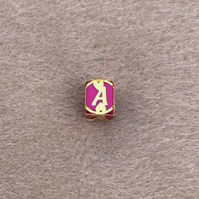 Bayar Gold 14 Ayar Altın Kafesli Pembe Boncuk A Harf Kolye Ucu