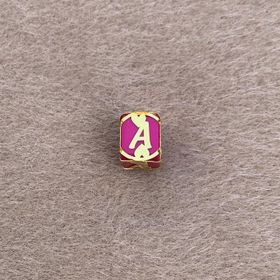 Bayar Gold 14 Ayar Altın Kafesli Pembe Boncuk A Harf Kolye Ucu