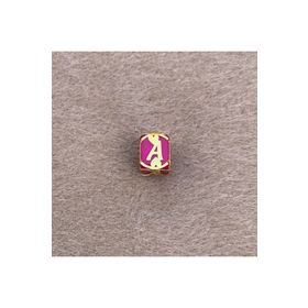 Bayar Gold 14 Ayar Altın Kafesli Pembe Boncuk A Harf Kolye Ucu