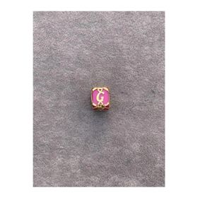 Bayar Gold 14 Ayar Altın Kafesli Pembe Boncuk G Harf Kolye Ucu