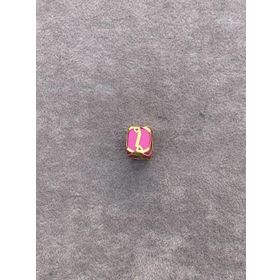 Bayar Gold 14 Ayar Altın Kafesli Pembe Boncuk i Harf Kolye Ucu