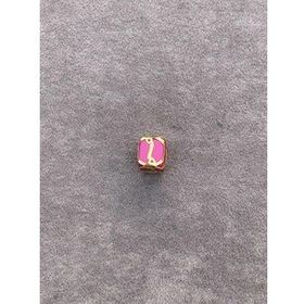 Bayar Gold 14 Ayar Altın Kafesli Pembe Boncuk i Harf Kolye Ucu