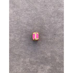 Bayar Gold 14 Ayar Altın Kafesli Pembe Boncuk i Harf Kolye Ucu