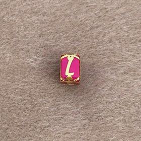 Bayar Gold 14 Ayar Altın Kafesli Pembe Boncuk L Harf Kolye Ucu