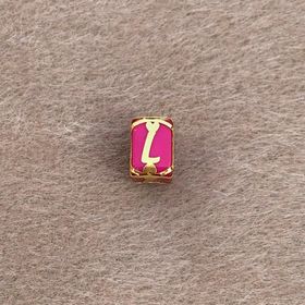 Bayar Gold 14 Ayar Altın Kafesli Pembe Boncuk L Harf Kolye Ucu