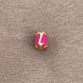 Bayar Gold 14 Ayar Altın Kafesli Pembe Boncuk L Harf Kolye Ucu