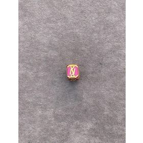 Bayar Gold 14 Ayar Altın Kafesli Pembe Boncuk N Harf Kolye Ucu