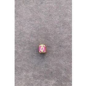Bayar Gold 14 Ayar Altın Kafesli Pembe Boncuk O Harf Kolye Ucu
