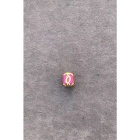 Bayar Gold 14 Ayar Altın Kafesli Pembe Boncuk O Harf Kolye Ucu