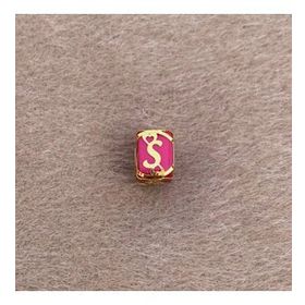 Bayar Gold 14 Ayar Altın Kafesli Pembe Boncuk Ş Harf Kolye Ucu