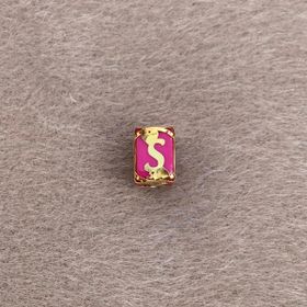 Bayar Gold 14 Ayar Altın Kafesli Pembe Boncuk Ş Harf Kolye Ucu
