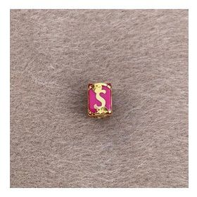Bayar Gold 14 Ayar Altın Kafesli Pembe Boncuk Ş Harf Kolye Ucu