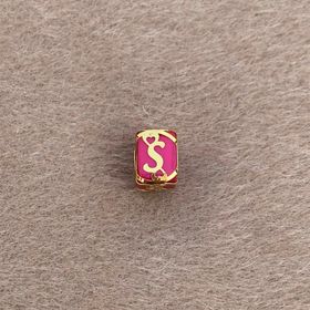Bayar Gold 14 Ayar Altın Kafesli Pembe Boncuk Ş Harf Kolye Ucu