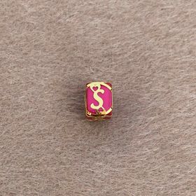 Bayar Gold 14 Ayar Altın Kafesli Pembe Boncuk Ş Harf Kolye Ucu