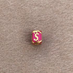 Bayar Gold 14 Ayar Altın Kafesli Pembe Boncuk Ş Harf Kolye Ucu