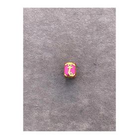 Bayar Gold 14 Ayar Altın Kafesli Pembe Boncuk T Harf Kolye Ucu
