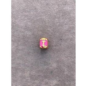 Bayar Gold 14 Ayar Altın Kafesli Pembe Boncuk T Harf Kolye Ucu