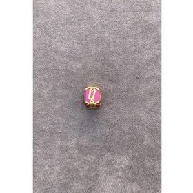 Bayar Gold 14 Ayar Altın Kafesli Pembe Boncuk U Harf Kolye Ucu