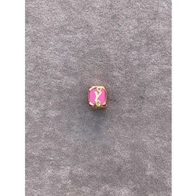 Bayar Gold 14 Ayar Altın Kafesli Pembe Boncuk Y Harf Kolye Ucu