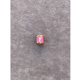 Bayar Gold 14 Ayar Altın Kafesli Pembe Boncuk Y Harf Kolye Ucu