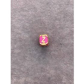 Bayar Gold 14 Ayar Altın Kafesli Pembe Boncuk Z Harf Kolye Ucu