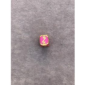 Bayar Gold 14 Ayar Altın Kafesli Pembe Boncuk Z Harf Kolye Ucu