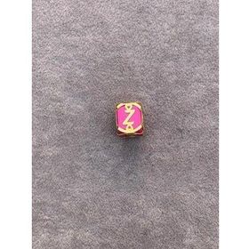 Bayar Gold 14 Ayar Altın Kafesli Pembe Boncuk Z Harf Kolye Ucu