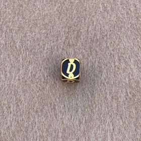 Bayar Gold 14 Ayar Altın Kafesli Siyah Boncuk D Harf Kolye Ucu