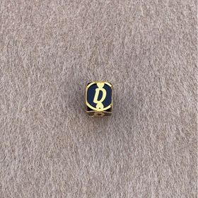 Bayar Gold 14 Ayar Altın Kafesli Siyah Boncuk D Harf Kolye Ucu