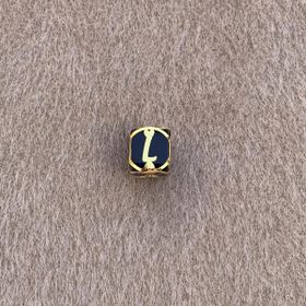Bayar Gold 14 Ayar Altın Kafesli Siyah Boncuk L Harf Kolye Ucu