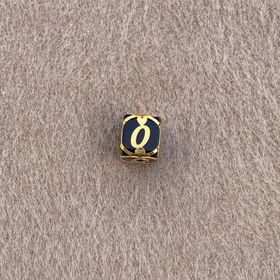 Bayar Gold 14 Ayar Altın Kafesli Siyah Boncuk Ö Harf Kolye Ucu
