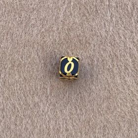 Bayar Gold 14 Ayar Altın Kafesli Siyah Boncuk Ö Harf Kolye Ucu