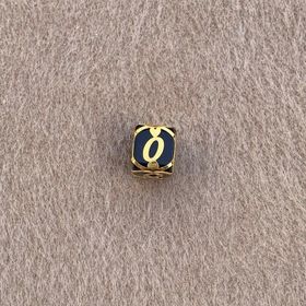 Bayar Gold 14 Ayar Altın Kafesli Siyah Boncuk Ö Harf Kolye Ucu