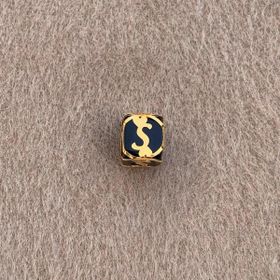 Bayar Gold 14 Ayar Altın Kafesli Siyah Boncuk S Harf Kolye Ucu