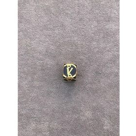 Bayar Gold 14 Ayar Altın Kafesli Siyah Boncuk V Harf Kolye Ucu
