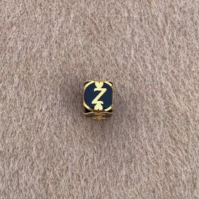 Bayar Gold 14 Ayar Altın Kafesli Siyah Boncuk Z Harf Kolye Ucu