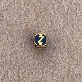 Bayar Gold 14 Ayar Altın Kafesli Siyah Boncuk Z Harf Kolye Ucu