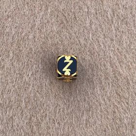 Bayar Gold 14 Ayar Altın Kafesli Siyah Boncuk Z Harf Kolye Ucu