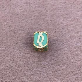 Bayar Gold 14 Ayar Altın Kafesli Yeşil Boncuk D Harf Kolye Ucu