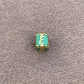 Bayar Gold 14 Ayar Altın Kafesli Yeşil Boncuk E Harf Kolye Ucu